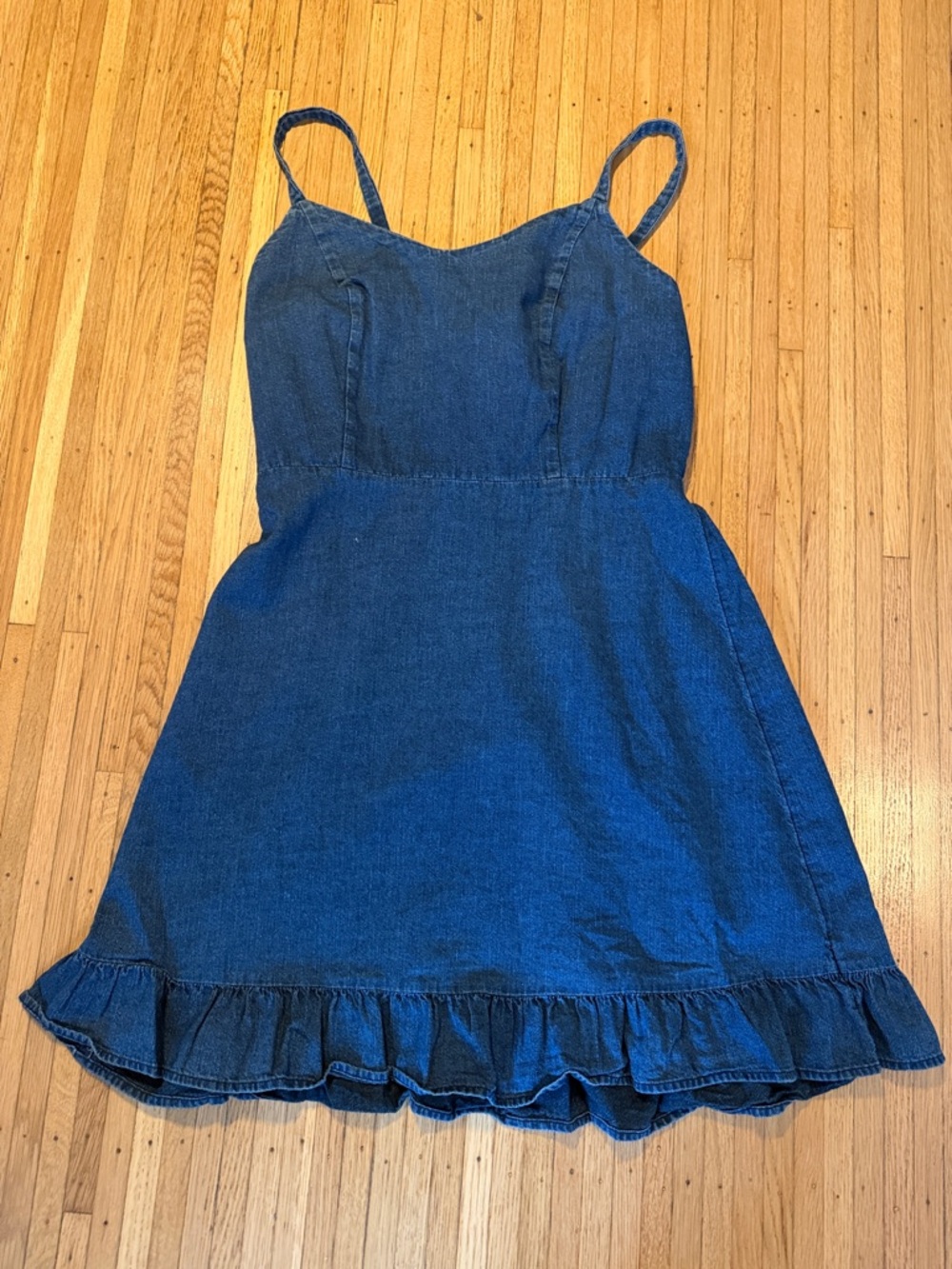 Old Navy Dark Blue Denim Ruffle-Hem Sundress